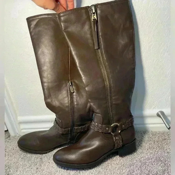 Sam Edelman Circus Below Knee Brown Leather Riding Boots Womens - Picture 3 of 6